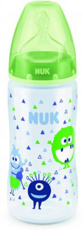 Бутылочка для кормления NUK First Choice Plus, с силиконовой соской, от 0 месяцев, 300 мл, 10741578-Монстр зеленый