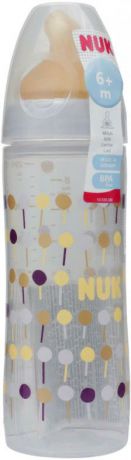 Бутылочка для кормления NUK First Choice New Classic, с латексной соской FC, от 6 месяцев, 250 мл, 10741646-Золотой