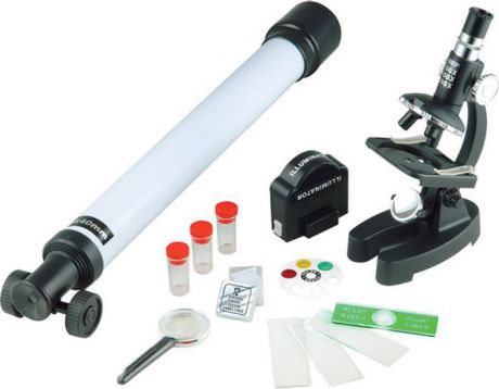 Набор для опытов и экспериментов Edu-Toys Science Kit "Телескоп (30х) + микроскоп", серый
