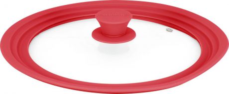 Крышка Master House "Моника", 60566, с силиконовым ободом, красный, диаметр 24-28 см