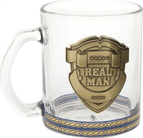 Кружка Polystar Collection Real Man, 5020018, прозрачный, золотой, 335 мл