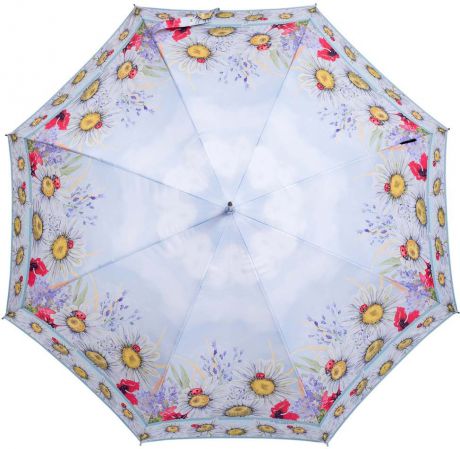 Зонт-трость женский Slava Zaitsev, полуавтомат, цвет: светло-голубой. SZ 094/2auto