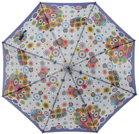 Зонт-трость женский Eleganzza, полуавтомат, цвет: белый, мультиколор. T-06-0306