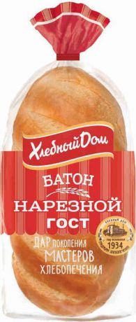Хлеб Хлебный Дом "Батон Нарезной ГОСТ", 400 г