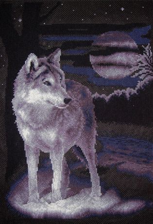 Набор для вышивания крестом Panna "Белый волк", 24,5 x 36 см