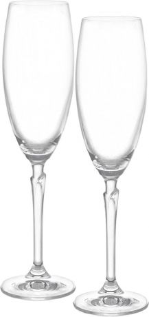 Набор бокалов для шампанского Bohemia Crystal "Лили", 40768/220/2, 220 мл, 2 шт