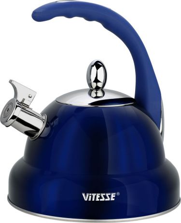 Чайник "Vitesse", со свистком, цвет: синий, 3 л. VS-1117