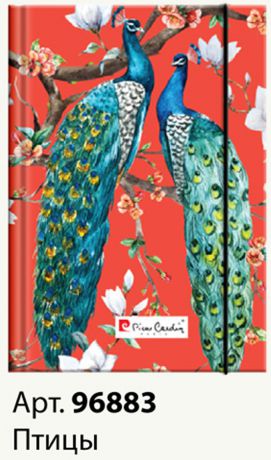 Pierre Cardin Еженедельник Birds недатированный 80 листов на резинке цвет зеленый красный формат A5