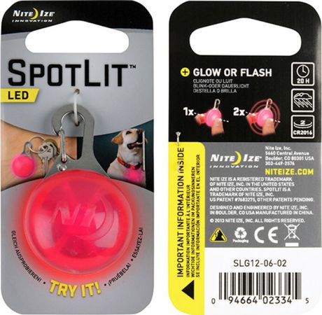 Брелок светодиодный NiteIze SpotLit, SLG12-06-02, розовый, 5 люм