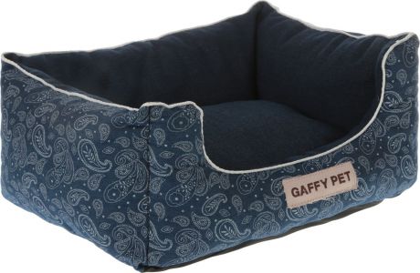 Лежак Gaffy Pet "Square Paisley", цвет: синий, 45 х 35 х 22 см