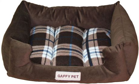 Лежак Gaffy Pet "Plaid", цвет: коричневый, 45 х 35 х 22 см