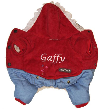 Комбинезон для собак Gaffy Pet "Flower", зимний, для девочки, цвет: красный, голубой. Размер M