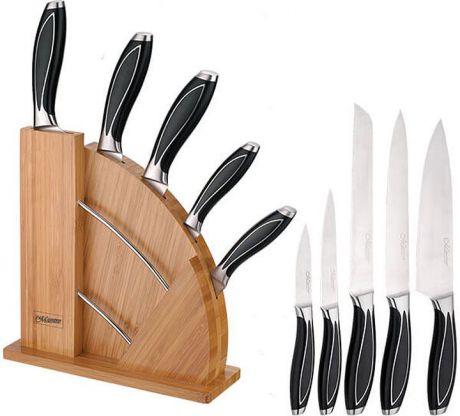 Набор кухонных ножей Maestro, MR-1425, черный, 7 предметов