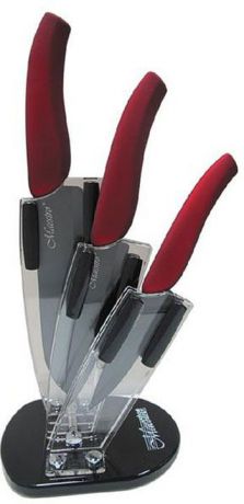 Набор кухонных ножей Maestro, MR-1426, бордовый, 4 предмета