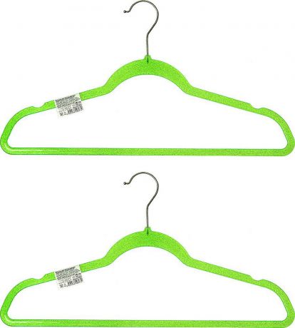Набор вешалок для одежды Home Queen "Акрил", 74294, зеленый, длина 45 см, 2 шт