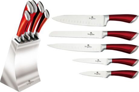 Набор ножей Berlinger Haus "Passion Line", на подставке, цвет: красный, 6 предметов. 2135-ВН