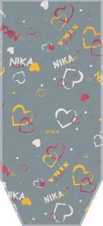 Чехол для гладильной доски Nika "Сердечки", антипригарный, цвет: в ассорименте, 129 х 54 см