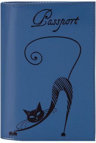 Обложка для паспорта женская Fabula "Cats", цвет: васильковый. O.31.SH