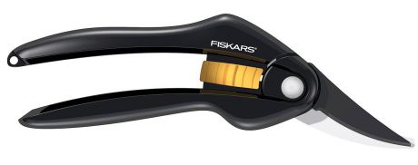 Секатор хозяйственный Fiskars "SingleStep", цвет: черный, желтый, длина 20,5 см