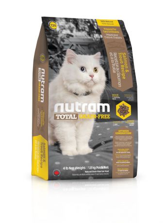 Беззерновой сухой корм для кошек из мяса лосося и форели T24 Nutram GF Salmon & Trout Cat Food 6.8 кг