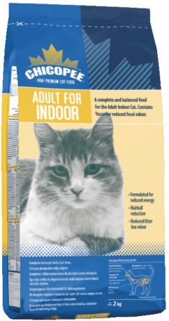Корм сухой Chicopee "Adult Cat Indoor", для взрослых кошек, живущих в помещении, с птицей, 2 кг