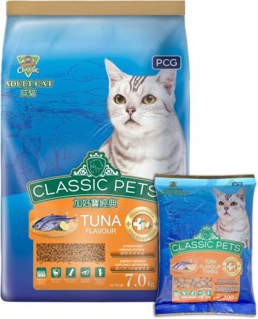 Корм сухой для кошек PCG "Классик", тунец, 200 г, 35 шт