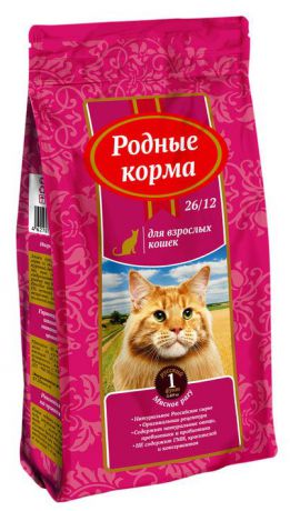 Корм сухой "Родные Корма", для взрослых кошек, мясное рагу, 409 г