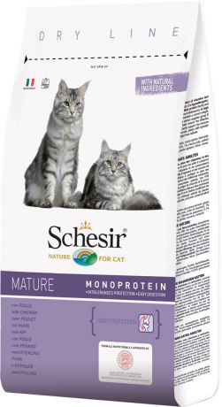 Корм сухой Schesir, для пожилых кошек, 1,5 кг