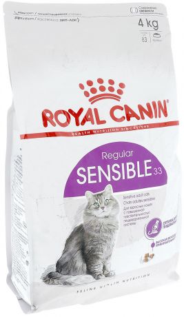 Корм сухой Royal Canin "Sensible 33", для кошек с чувствительной пищеварительной системой, 4 кг