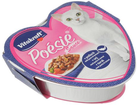 Консервы для кошек Vitakraft "Poesie", сайда с пастой и томатами в соусе , 85 г