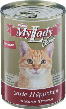 Консервы Dr. Alders "My Lady. Classic" для взрослых кошек, с телятиной, 415 г
