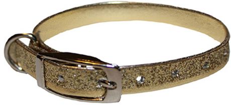 Ошейник для животных Каскад "Синтетик. Золотой песок", двойной, ширина 10 мм, обхват шеи 14-20 см