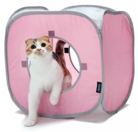 Домик для кошек SportPet Designs "Кубик Рубика", цвет: розовый, 38 х 38 х 38 см