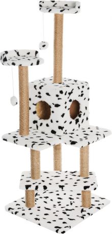 Игровой комплекс для кошек Меридиан "Лестница", цвет: белый, черный, бежевый, 56 х 50 х 142 см