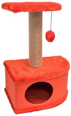 Домик-когтеточка Дарэлл "Конфетти", угловой, цвет: красный, 49 х 37 х 70 см