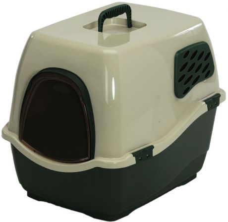 Био-туалет для кошек Marchioro "Bill 1F", цвет: зеленый, бежевый, 50 х 40 х 42 см