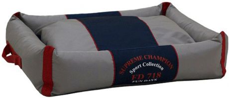 Лежак с бортами FunDays "Спорт", цвет: серый, 15 x 45 x 55 см
