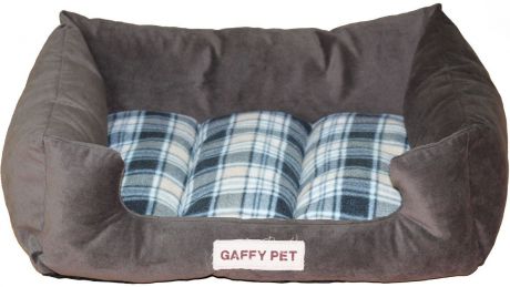 Лежак для животных Gaffy Pet "Клетка Plaid", цвет: серый, 70 х 55 х 23 см