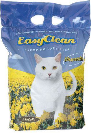 Наполнитель для кошачьих туалетов "Easy Clean", комкующийся, без запаха, 4 кг