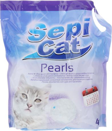 Наполнитель для кошачьих туалетов SepiCat "Жемчужный", силикагелевый, без запаха, 4 л