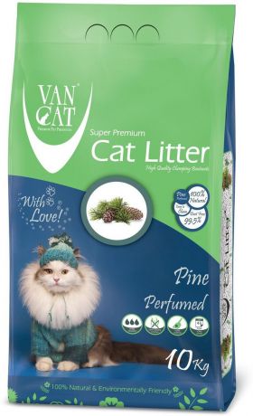 Наполнитель для кошачьих туалетов Van Cat, 20661, комкующийся, без пыли, с ароматом соснового леса, 10 кг
