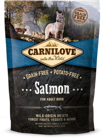 Корм сухой "Carnilove", для собак, беззерновой, с лососем, 1,5 кг
