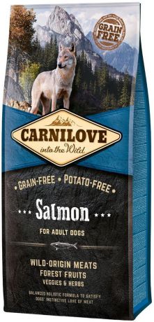 Корм сухой "Carnilove", для собак, беззерновой, с лососем, 12 кг