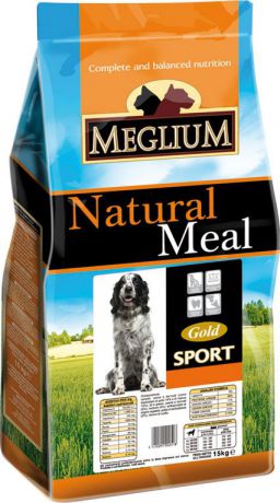 Корм сухой Meglium Sport Gold для активных собак, 15 кг