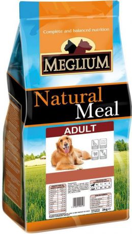 Корм сухой Meglium "Adult", для взрослых собак, 3 кг