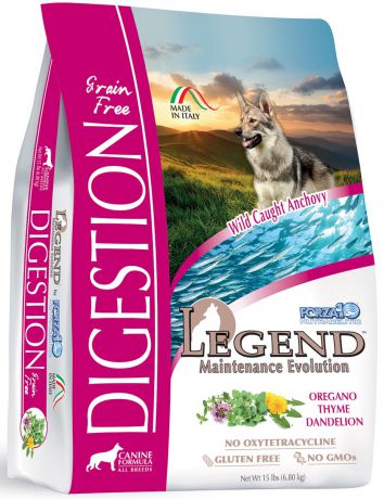 Корм сухой Forza10 "Legend" для взрослых собак с чувствительным пищеварением и после терапии заболеваний пищеварительной системы, 6,8 кг