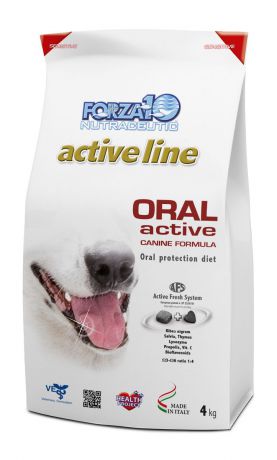 Корм сухой Forza10 "Active Line" для взрослых собак всех пород с проблемами ротовой полости и верхних дыхательных путей, 4 кг