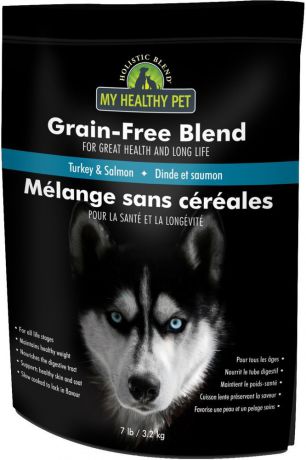 Корм сухой Holistic Blend "Grain-Free" для собак, индейка и лосось, 3,2 кг