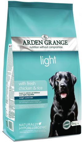 Корм сухой "Arden Grange", для взрослых собак, диетический, низкокалорийный, 6 кг