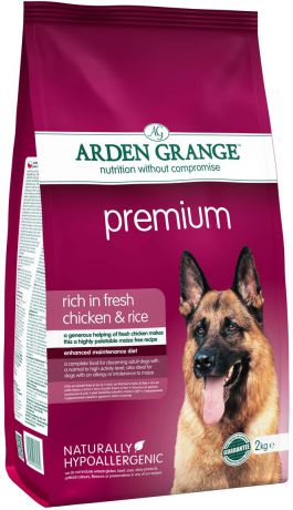 Корм сухой Arden Grange "Премиум", для взрослых собак, 2 кг